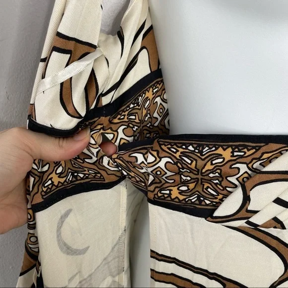 Diane Von Furstenberg SILK Brown and White Dress - Picture 6 of 8